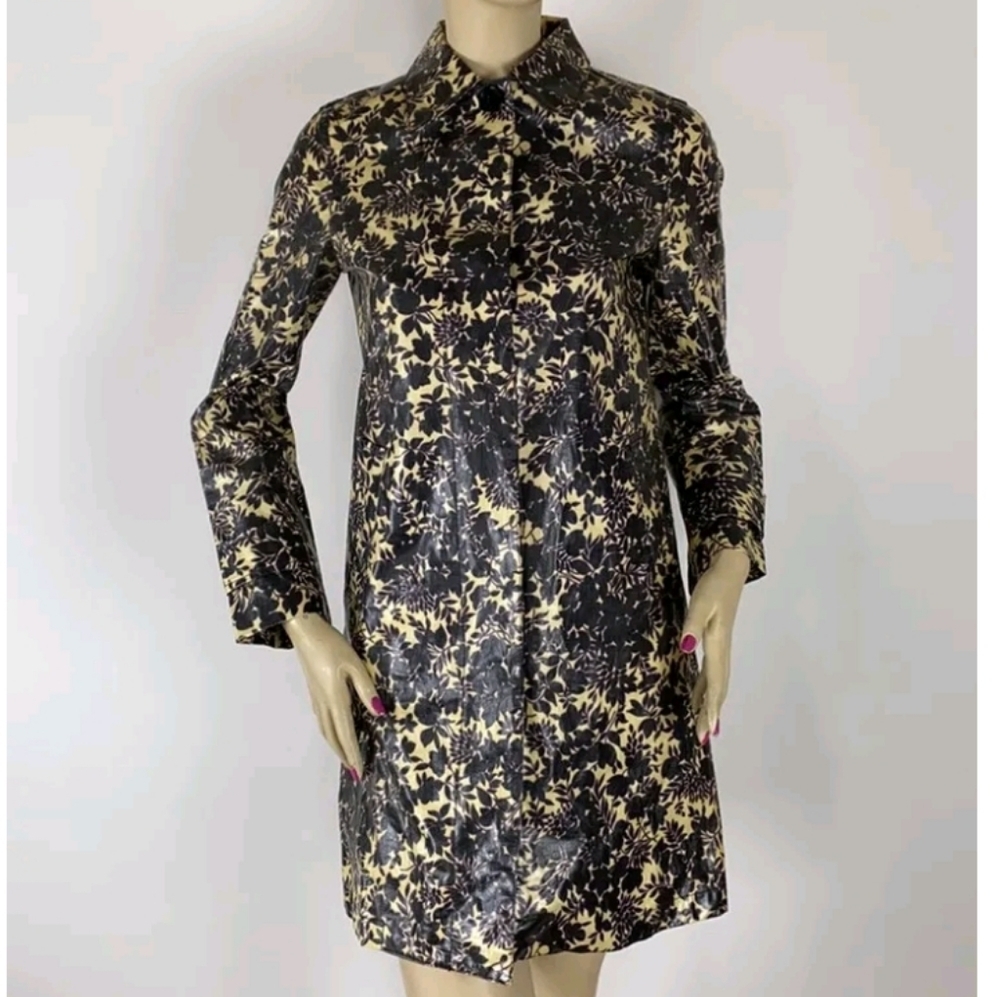 Marc Jacobs Purple/White Floral Patterned Rain Jacket Coat,Size S,Originally$298